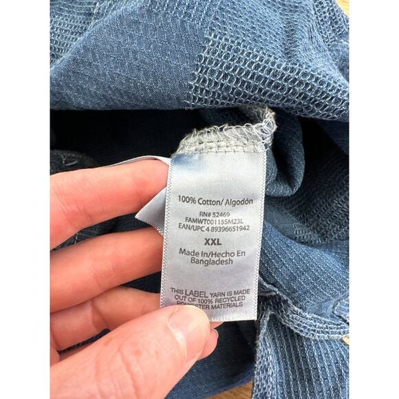 Free Assembly Men's Patchwork Utility Shirt with Short Sleeves in Blue - Picture 4 of 5